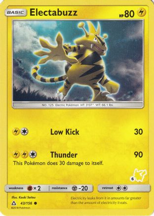 Electabuzz (#6 Pikachu Stamped) - 043/156  Battle Academy - Promo