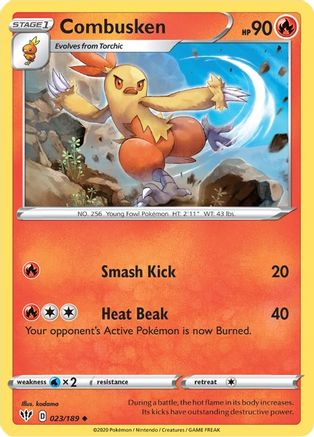 Combusken - 023/189  SWSH03 Darkness Ablaze - Uncommon