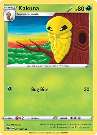 Kakuna - 003/73  - Reverse Holofoil Champions Path - Common