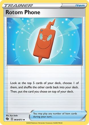 Rotom Phone - 064/73  - Reverse Holofoil Champions Path - Uncommon