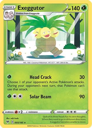 Exeggutor - 005/185  - Reverse Holofoil SWSH04 Vivid Voltage - Rare