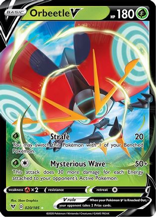 Orbeetle V - 020/185  - Holofoil SWSH04 Vivid Voltage - Ultra Rare