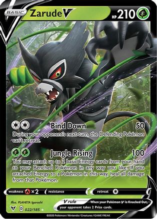 Zarude V - 022/185  - Holofoil SWSH04 Vivid Voltage - Ultra Rare