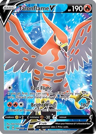 Talonflame V (Full Art) - 168/185  - Holofoil SWSH04 Vivid Voltage - Ultra Rare