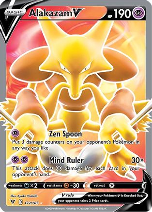 Alakazam V (Full Art) - 172/185  - Holofoil SWSH04 Vivid Voltage - Ultra Rare
