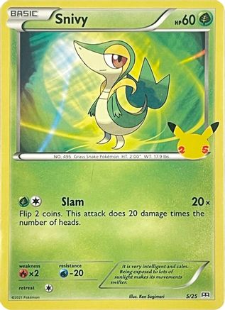 Snivy - 005/025  - Holofoil McDonalds 25th Anniversary Promos - Promo