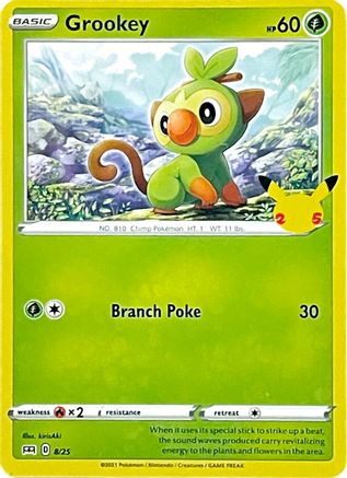 Grookey - 008/025  - Holofoil McDonalds 25th Anniversary Promos - Promo