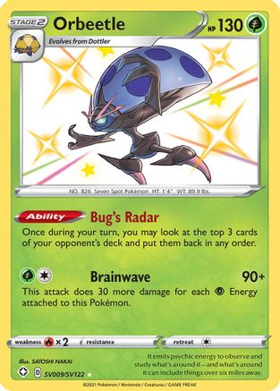 Orbeetle - SV009/SV122  - Holofoil Shining Fates Shiny Vault - Shiny Holo Rare