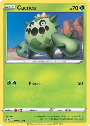 Cacnea - 004/072  - Reverse Holofoil Shining Fates - Common