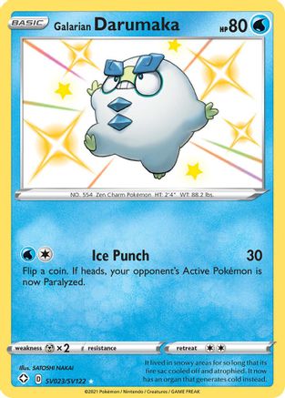 Galarian Darumaka - SV023/SV122  - Holofoil Shining Fates Shiny Vault - Shiny Holo Rare