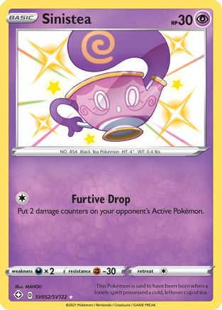 Sinistea - SV052/SV122  - Holofoil Shining Fates Shiny Vault - Shiny Holo Rare