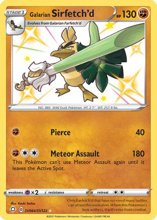 Galarian Sirfetch'd - SV064/SV122  - Holofoil Shining Fates Shiny Vault - Shiny Holo Rare