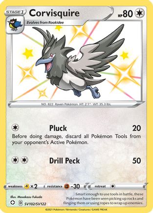 Corvisquire - SV102/SV122  - Holofoil Shining Fates Shiny Vault - Shiny Holo Rare