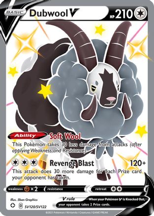 Dubwool V - SV120/SV122  - Holofoil Shining Fates Shiny Vault - Shiny Holo Rare