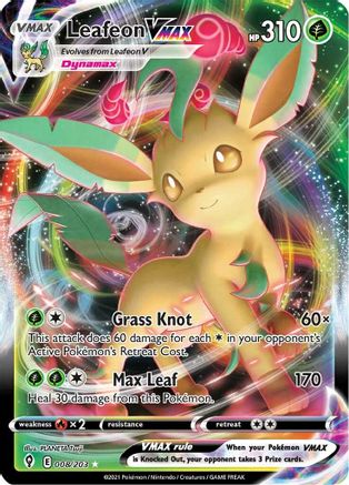 Leafeon VMAX - 008/203  - Holofoil SWSH07 Evolving Skies - Ultra Rare