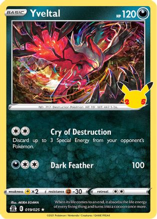 Yveltal - 019/025  - Holofoil Celebrations - Holo Rare