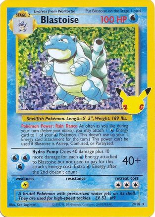 Blastoise - 002/102  - Holofoil Celebrations Classic Collection - Classic Collection