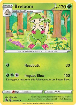 Breloom - 005/264  SWSH08 Fusion Strike - Uncommon