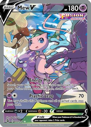 Mew V (Alternate Full Art) - 251/264  - Holofoil SWSH08 Fusion Strike - Ultra Rare
