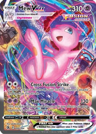 Mew VMAX (Alternate Art Secret) - 269/264  - Holofoil SWSH08 Fusion Strike - Secret Rare