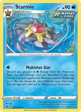 Starmie - 053/264  - Holofoil SWSH08 Fusion Strike - Holo Rare