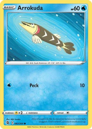 Arrokuda - 082/264  - Reverse Holofoil SWSH08 Fusion Strike - Common