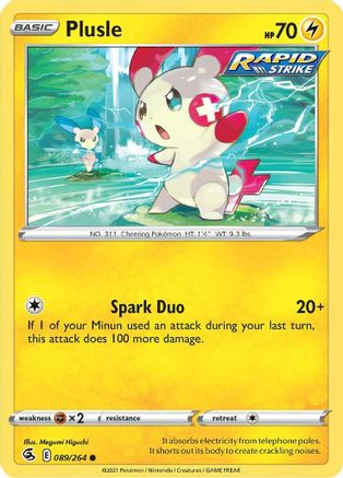 Plusle - 089/264  SWSH08 Fusion Strike - Common