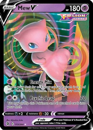Mew V - 113/264  - Holofoil SWSH08 Fusion Strike - Ultra Rare