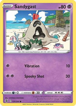 Sandygast - 125/264  - Reverse Holofoil SWSH08 Fusion Strike - Common