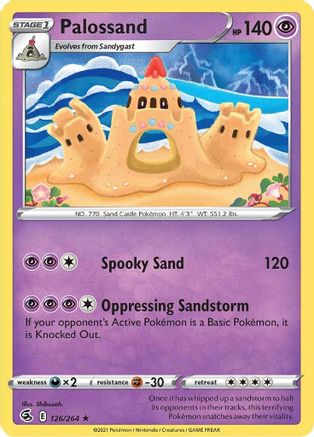 Palossand - 126/264  - Reverse Holofoil SWSH08 Fusion Strike - Rare