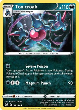 Toxicroak - 166/264  SWSH08 Fusion Strike - Rare