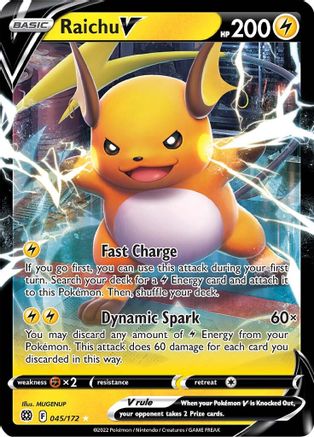 Raichu V - 045/172  - Holofoil SWSH09 Brilliant Stars - Ultra Rare