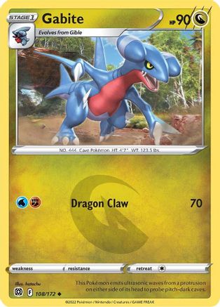 Gabite - 108/172  - Reverse Holofoil SWSH09 Brilliant Stars - Uncommon
