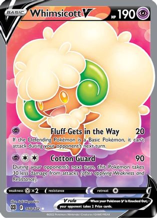 Whimsicott V (Full Art) - 160/172  - Holofoil SWSH09 Brilliant Stars - Ultra Rare