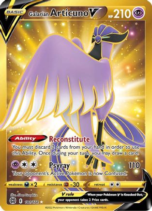Galarian Articuno V (Secret) - 181/172  - Holofoil SWSH09 Brilliant Stars - Secret Rare