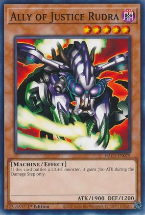Ally of Justice Rudra (HAC1-EN079) - Hidden Arsenal: Chapter 1 1st Edition