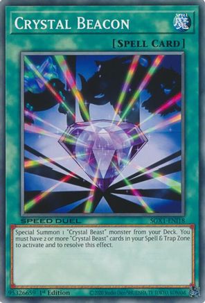 Crystal Beacon (SGX1-ENI18) - Speed Duel GX: Duel Academy Box 1st Edition
