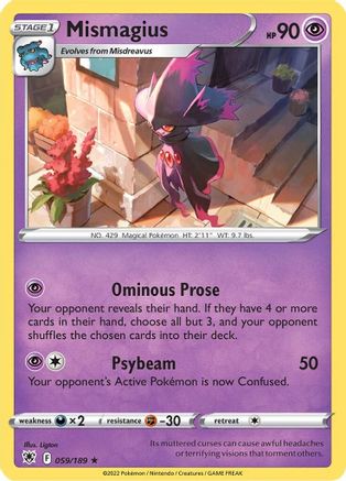 Mismagius - 059/189  SWSH10 Astral Radiance - Rare
