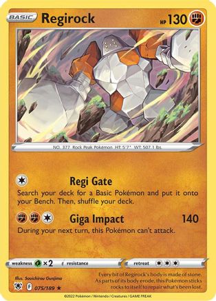 Regirock - 075/189  SWSH10 Astral Radiance - Rare