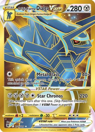 Origin Forme Dialga VSTAR (Secret) - 210/189  - Holofoil SWSH10 Astral Radiance - Secret Rare