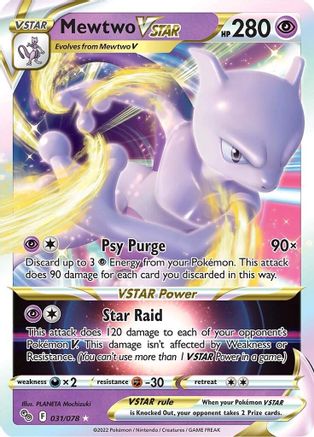 Mewtwo VSTAR - 031/078  - Holofoil Pokemon GO - Ultra Rare