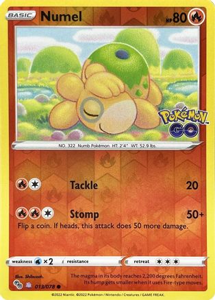 Numel (Peelable Ditto) - 013/078  - Reverse Holofoil Pokemon GO - Common