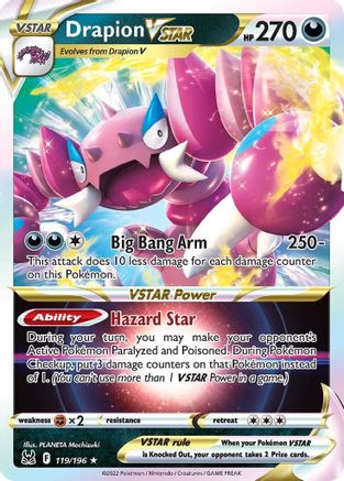 Drapion VSTAR - 119/196  - Holofoil SWSH11 Lost Origin - Ultra Rare