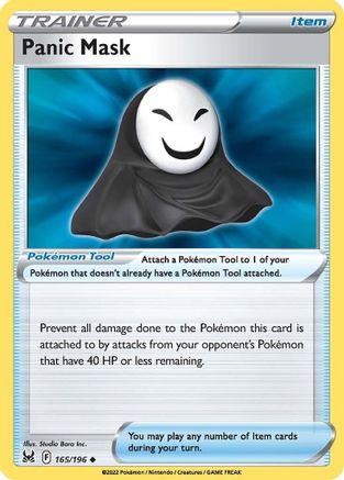Panic Mask - 165/196  - Reverse Holofoil SWSH11 Lost Origin - Uncommon