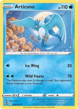 Articuno - 036/195  - Holofoil SWSH12 Silver Tempest - Holo Rare