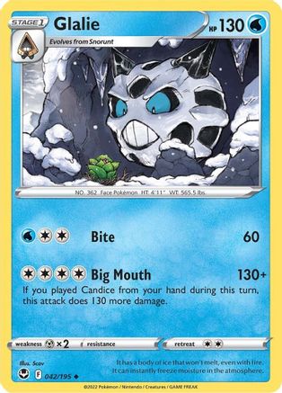 Glalie - 042/195  SWSH12 Silver Tempest - Uncommon