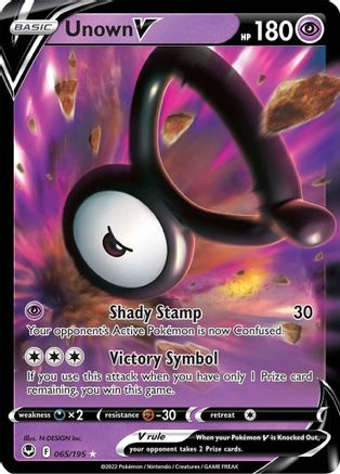 Unown V - 065/195  - Holofoil SWSH12 Silver Tempest - Ultra Rare