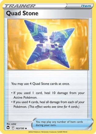 Quad Stone - 163/195  - Reverse Holofoil SWSH12 Silver Tempest - Uncommon