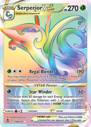Serperior VSTAR (Secret) - 196/195  - Holofoil SWSH12 Silver Tempest - Secret Rare