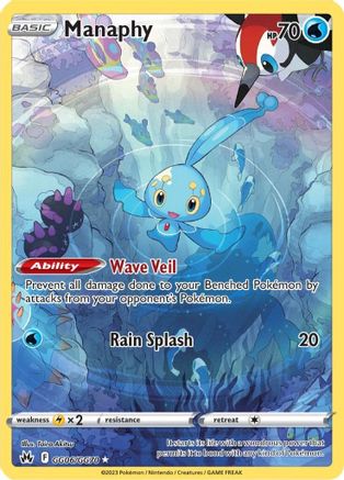 Manaphy - GG06/GG70  - Holofoil SWSH Crown Zenith Galarian Gallery - Ultra Rare
